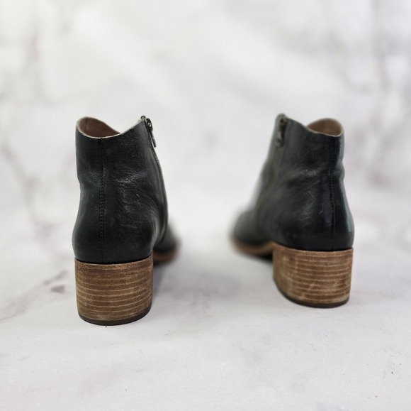 Kork Ease Booties Black 10 Women Mindo Ankle Boots Zip Block Heel Pointed - Picture 4 of 12